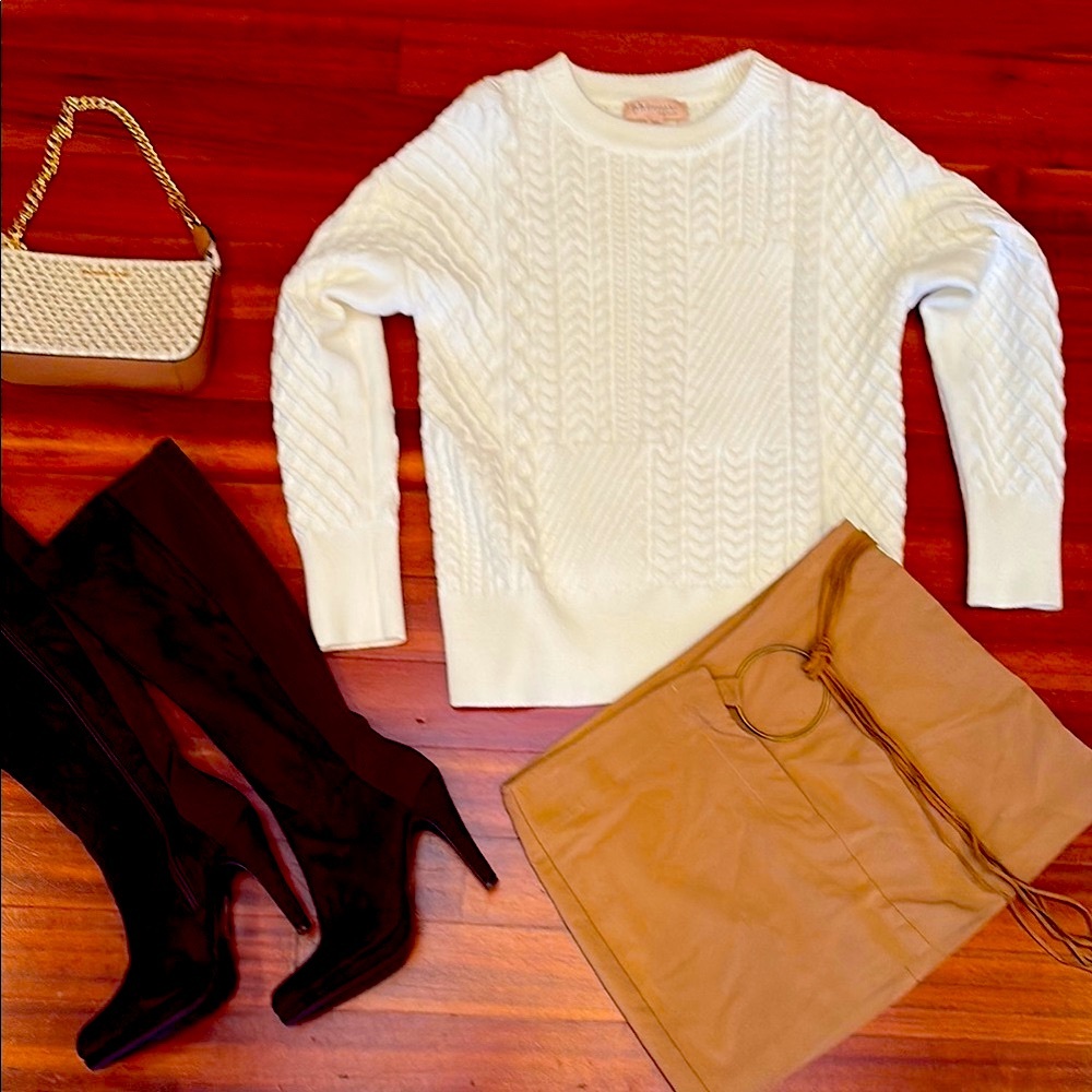 XOXO Tan Skirt with Ring Detail